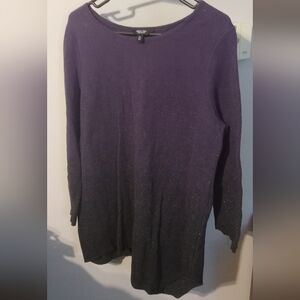 Eggplant sparkle knit 3/4 sleeve top